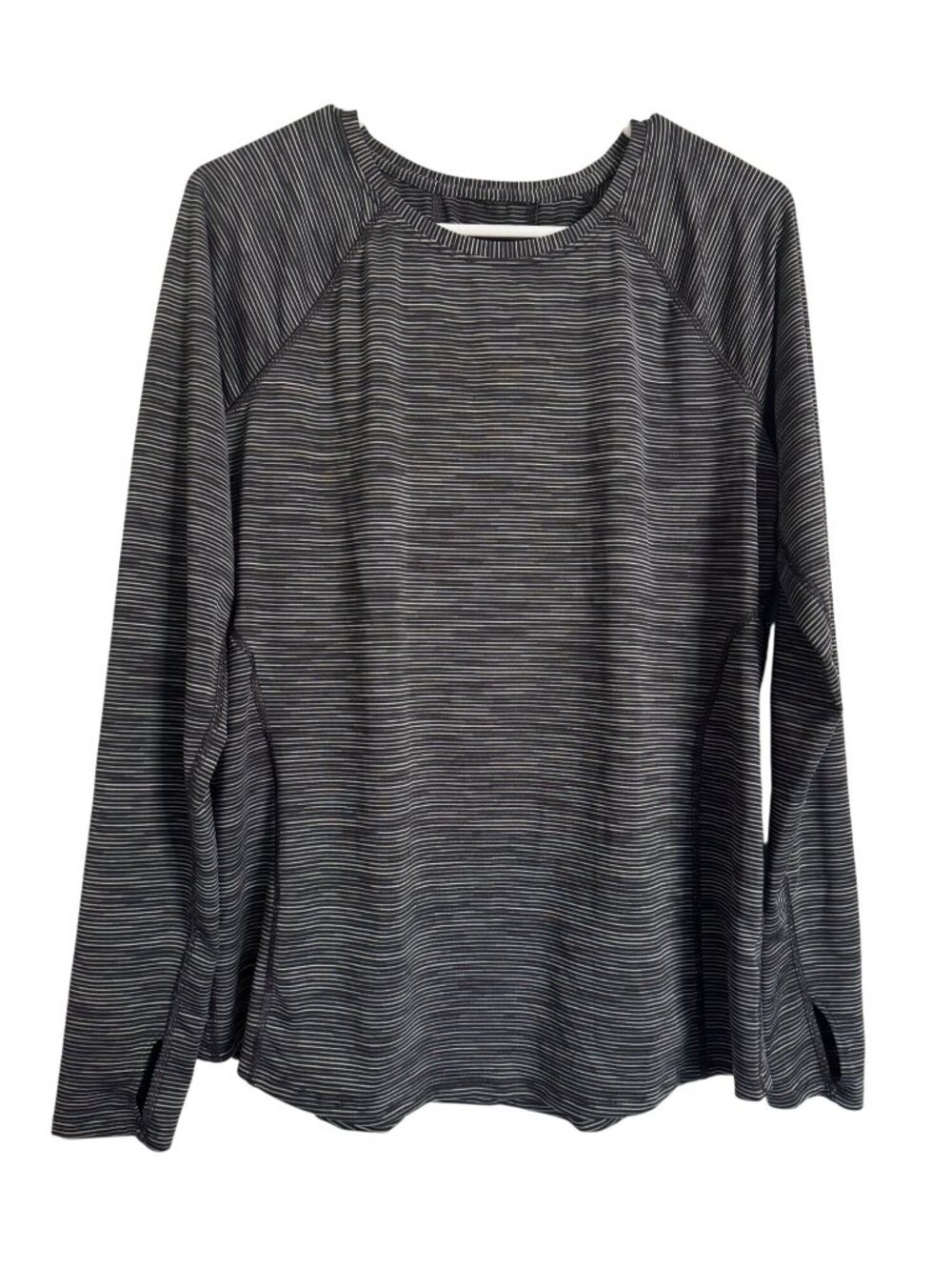 TEK Gear Workout Gear Size Medium Striped Ling Sleeve Tee Shirt Stretchy